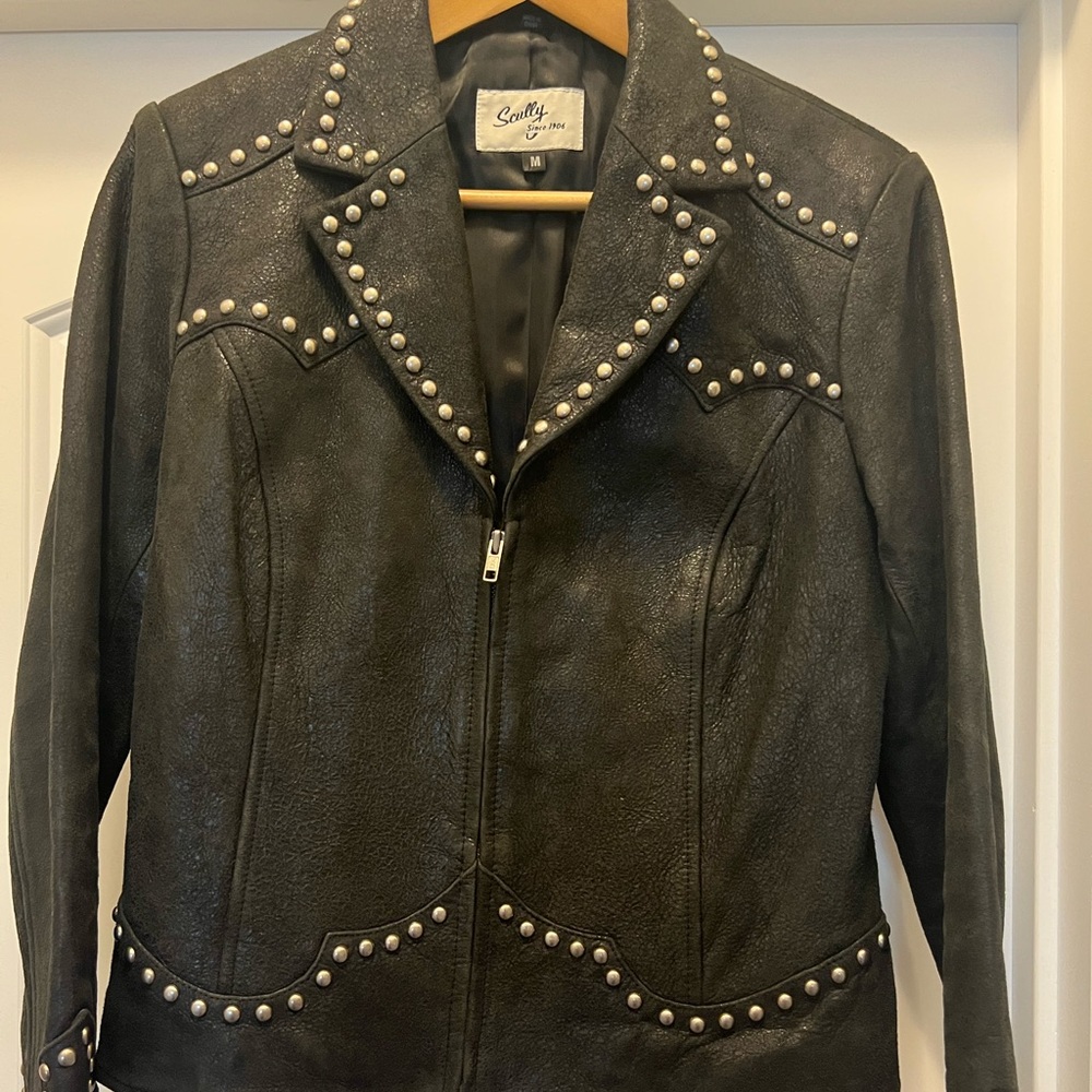 Sully leather jacket- blazer style with studs